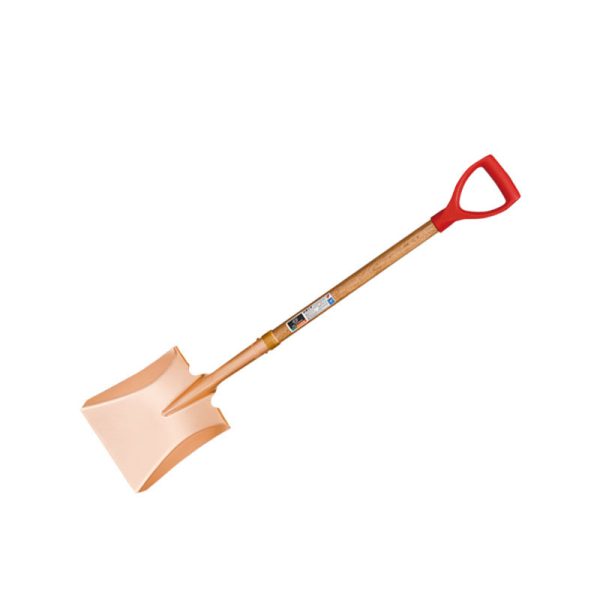 Shovel, Bending long neck, Square with D type wooden handle,locking hoop