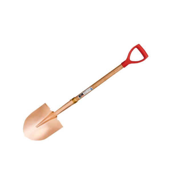 Shovel, Bending long neck, Round point, D type wooden handle, locking hoop