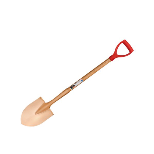 Shovel, Bending long neck, Round point, D type wooden handle